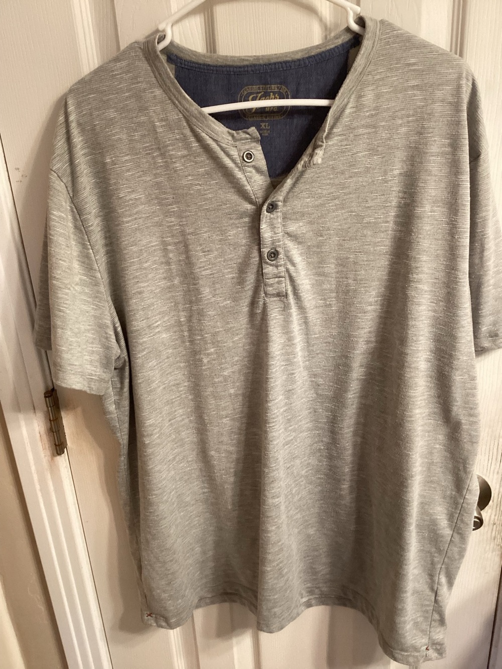 Jachs ,ComfortFit Heather Gray Henley   Men’s Shirt -, Size Extra Large